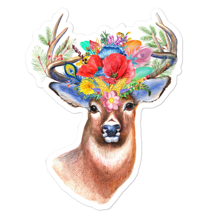 Floral Stag Sticker